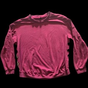 Shein Medium Burgundy Baggie Sweatshirt With Button Sides